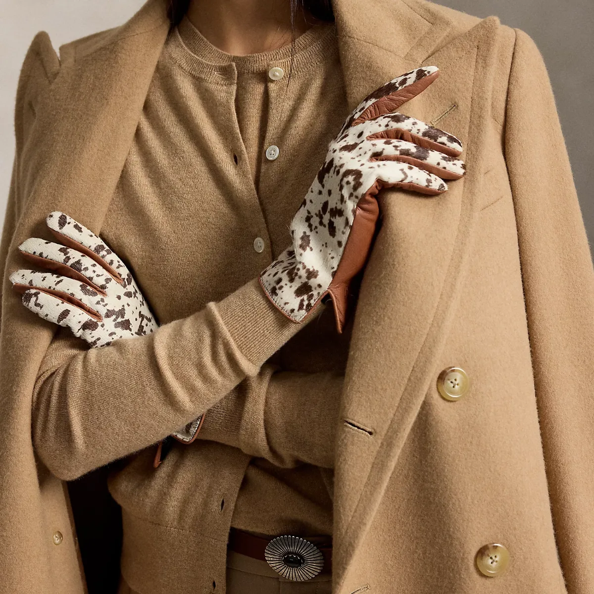 Haircalf-Leather Gloves by Ralph Lauren