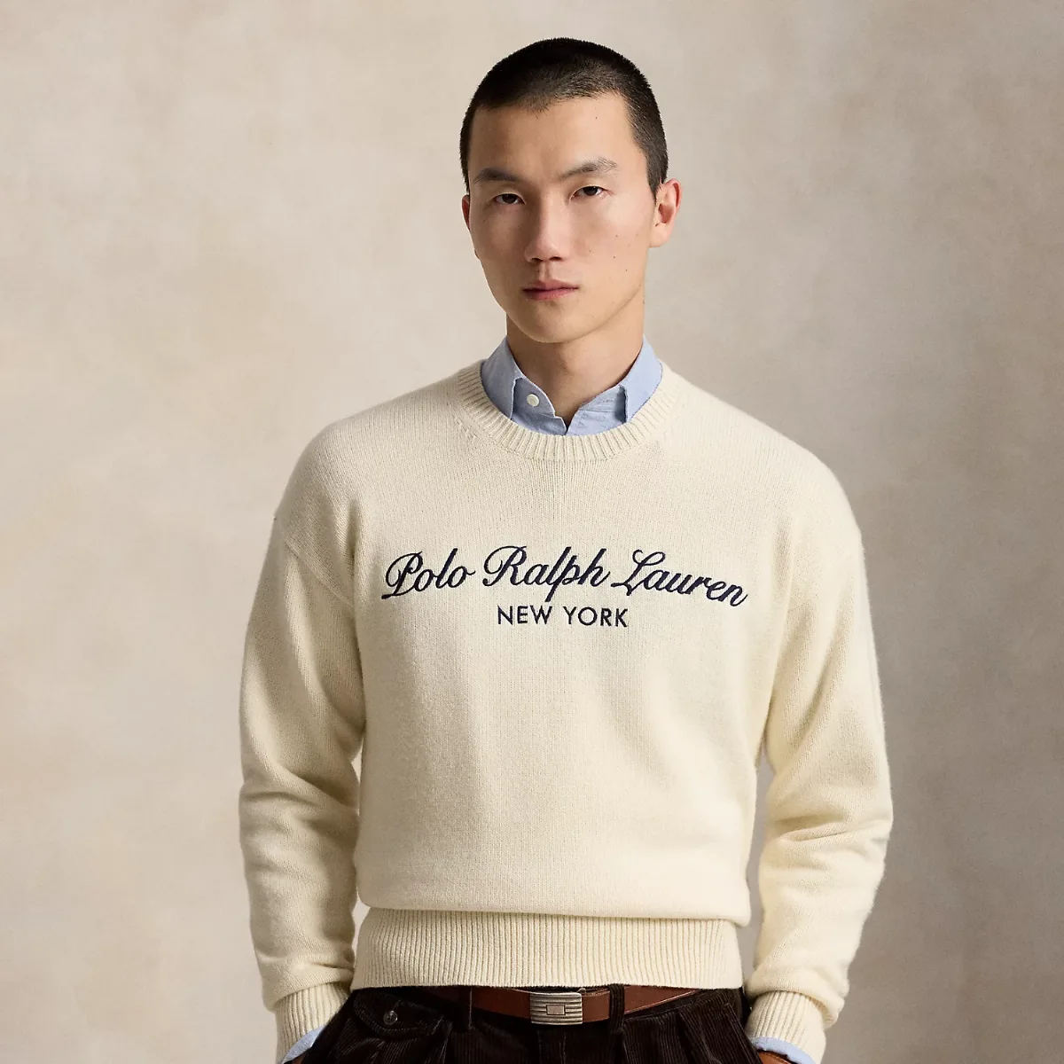 Relaxed Fit Wool-Cotton Sweater by Ralph Lauren