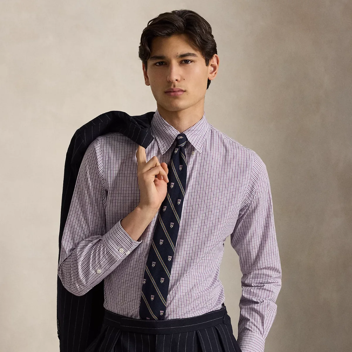 Custom Fit Checked Poplin Shirt by Ralph Lauren