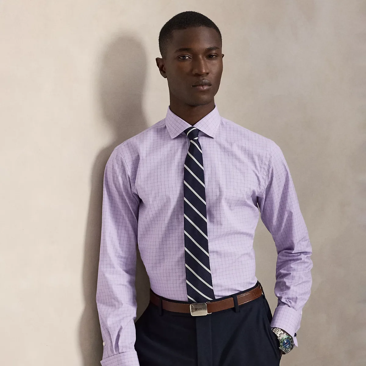 Custom Fit Plaid French Cuff Shirt by Ralph Lauren