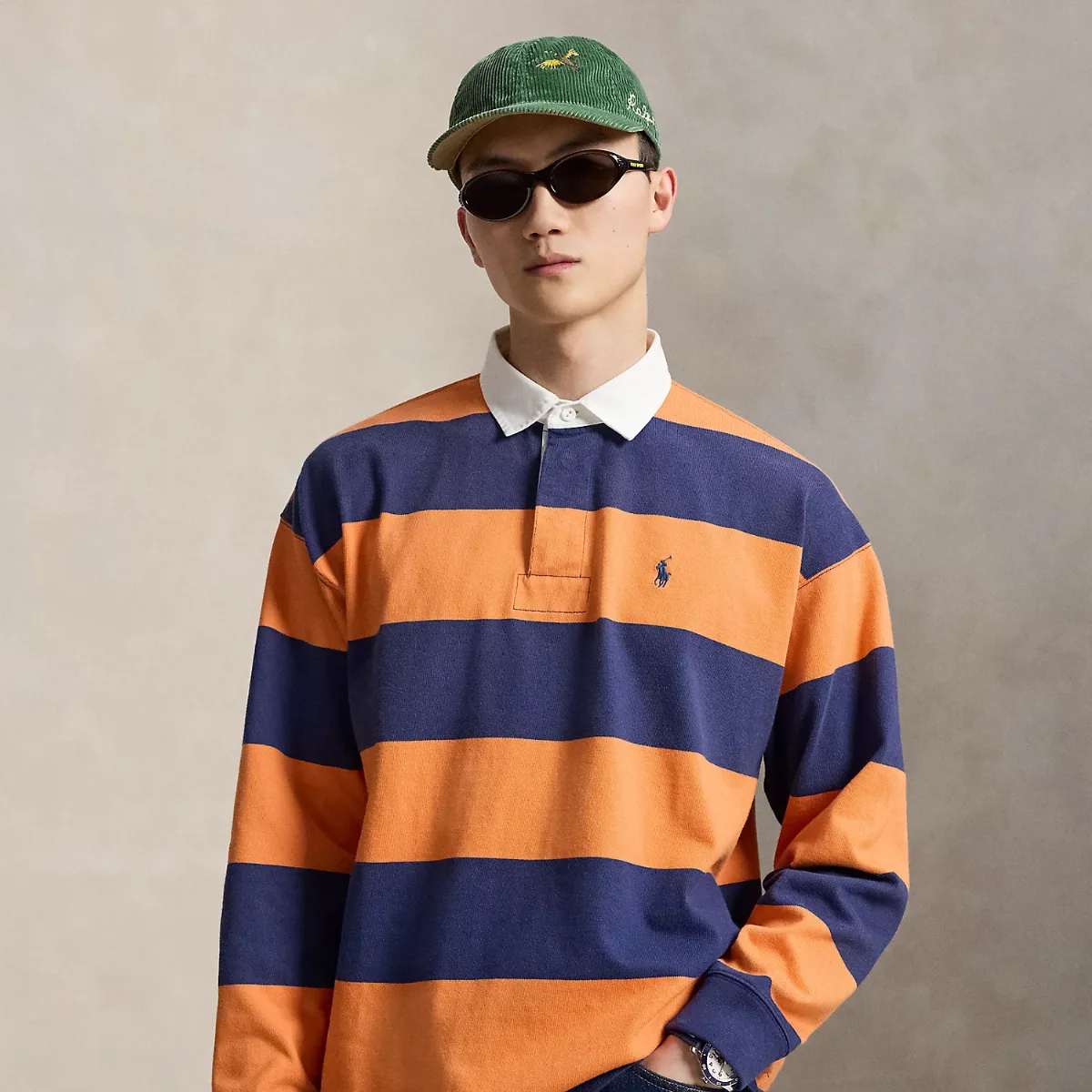Big Fit Striped Jersey Rugby Shirt