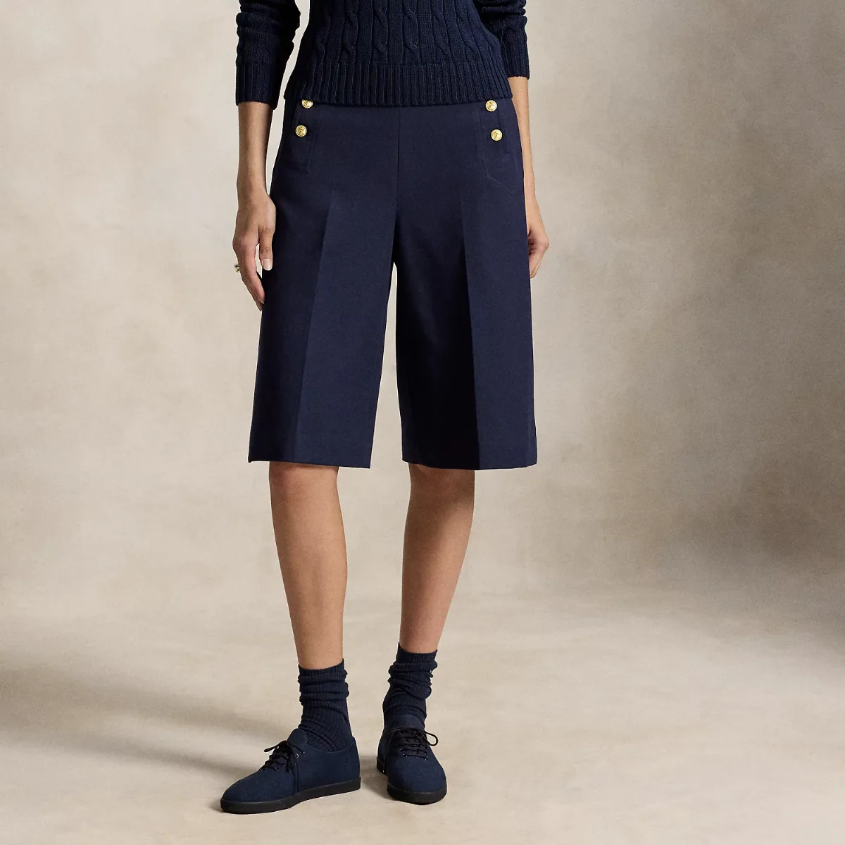 Beaton Cotton-Wool Culotte Pant by Ralph Lauren