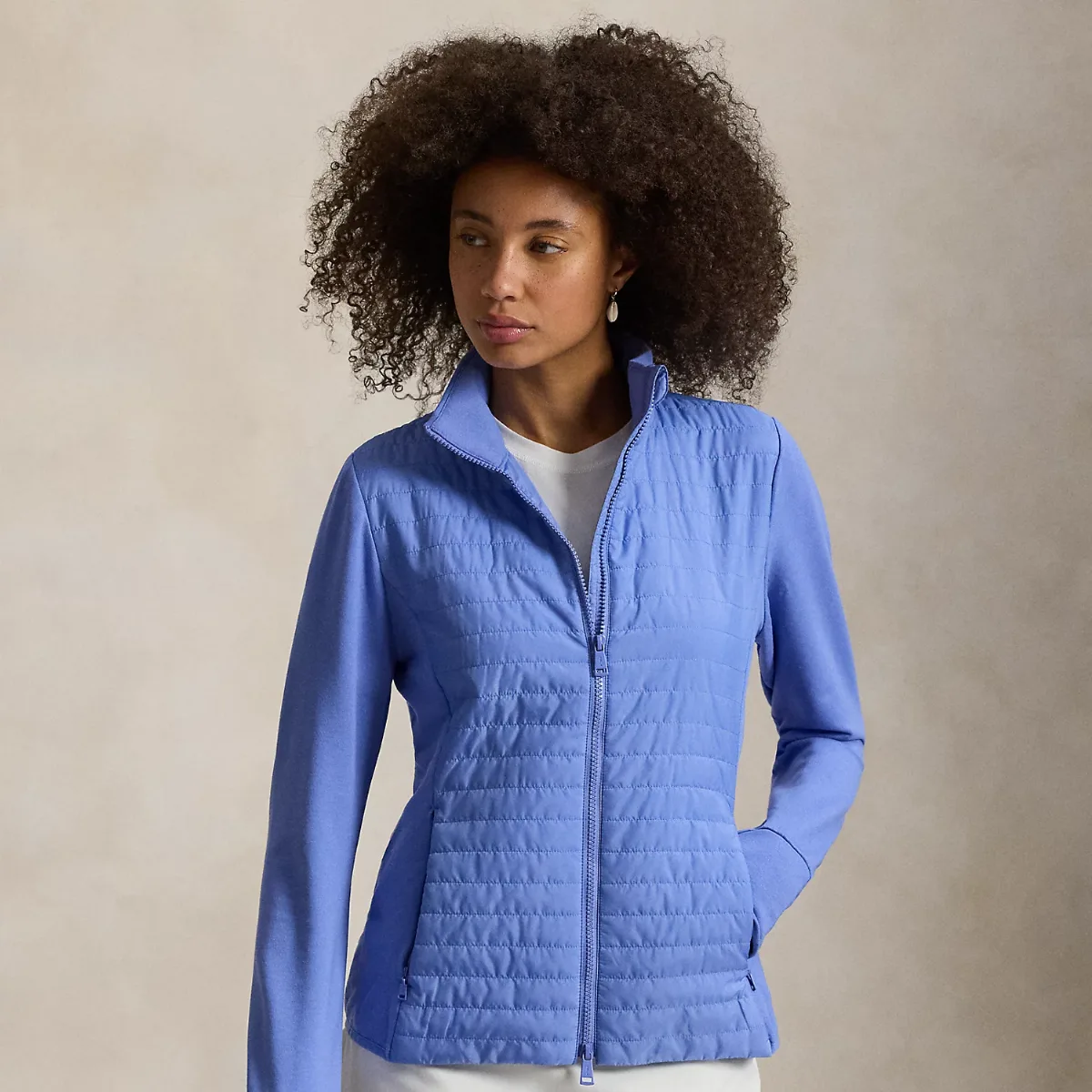 Hybrid French Terry-Quilted Zip Jacket by Ralph Lauren