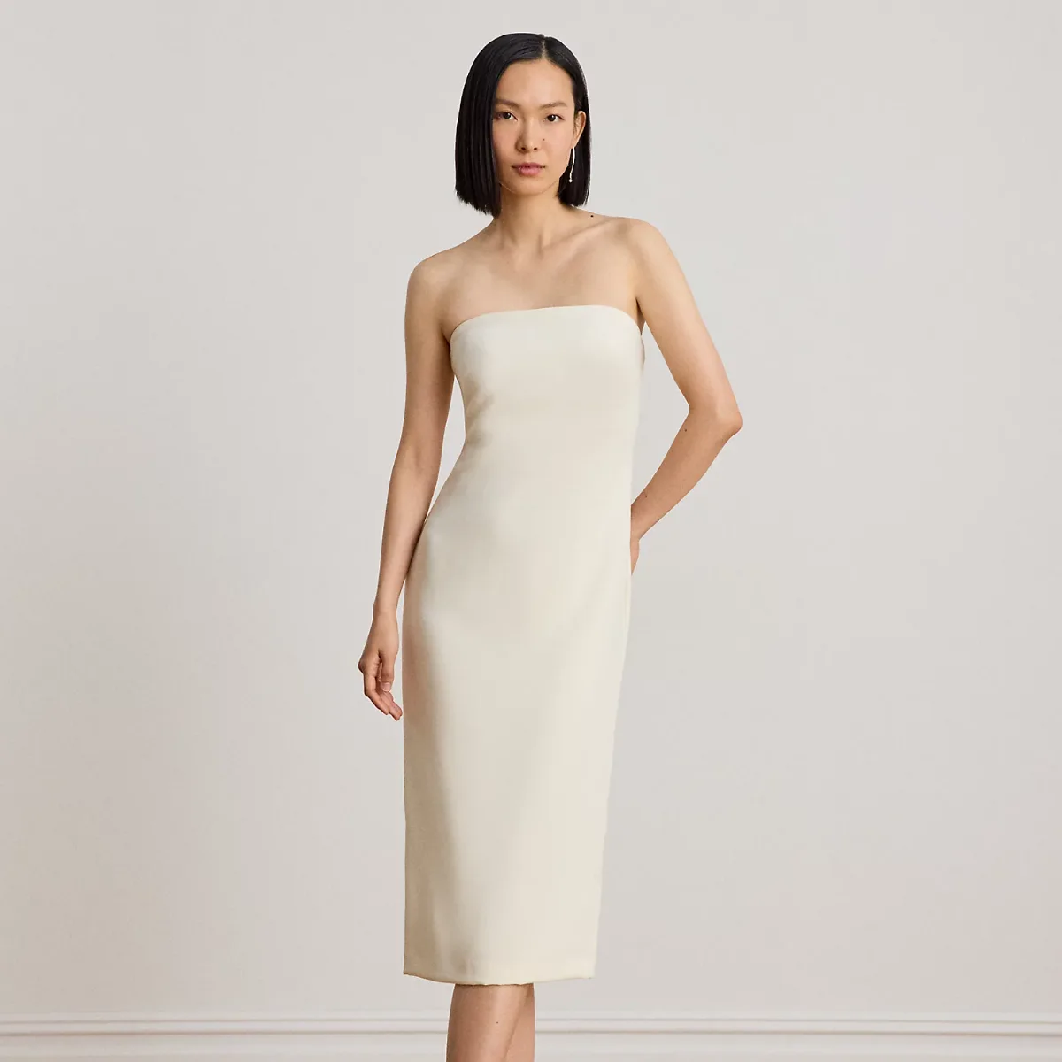 Crepe Strapless Cocktail Dress by Ralph Lauren