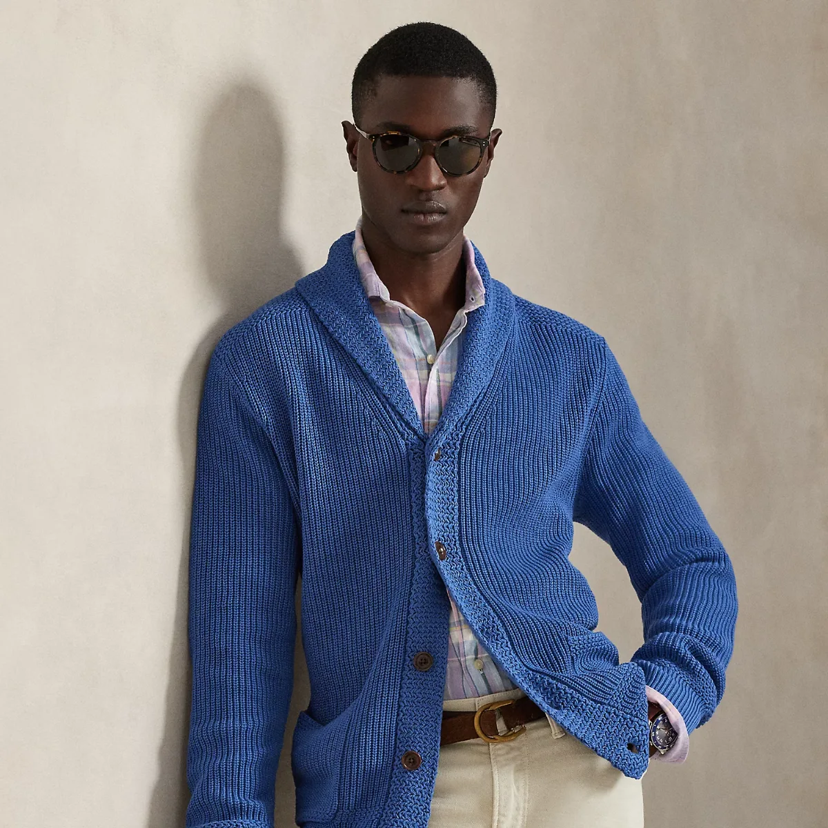 Cotton Shawl-Collar Cardigan by Ralph Lauren