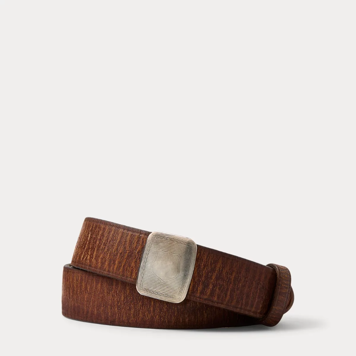 Slider-Buckle Leather Belt