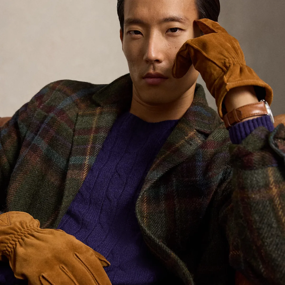 Insulated Suede Utility Gloves by Ralph Lauren