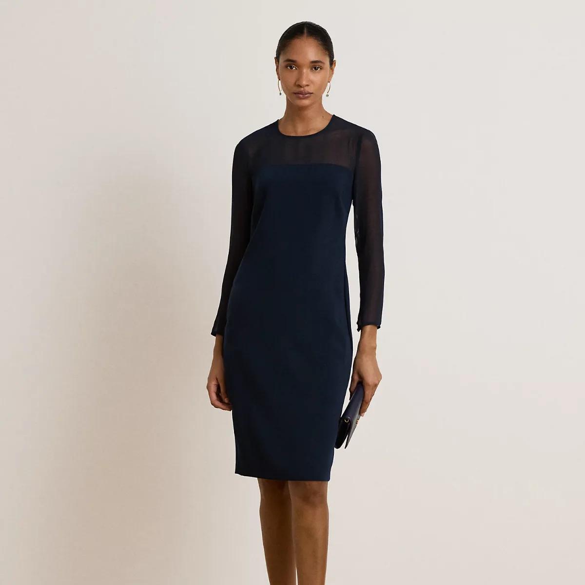 Crepe & Chiffon Cocktail Dress by Ralph Lauren