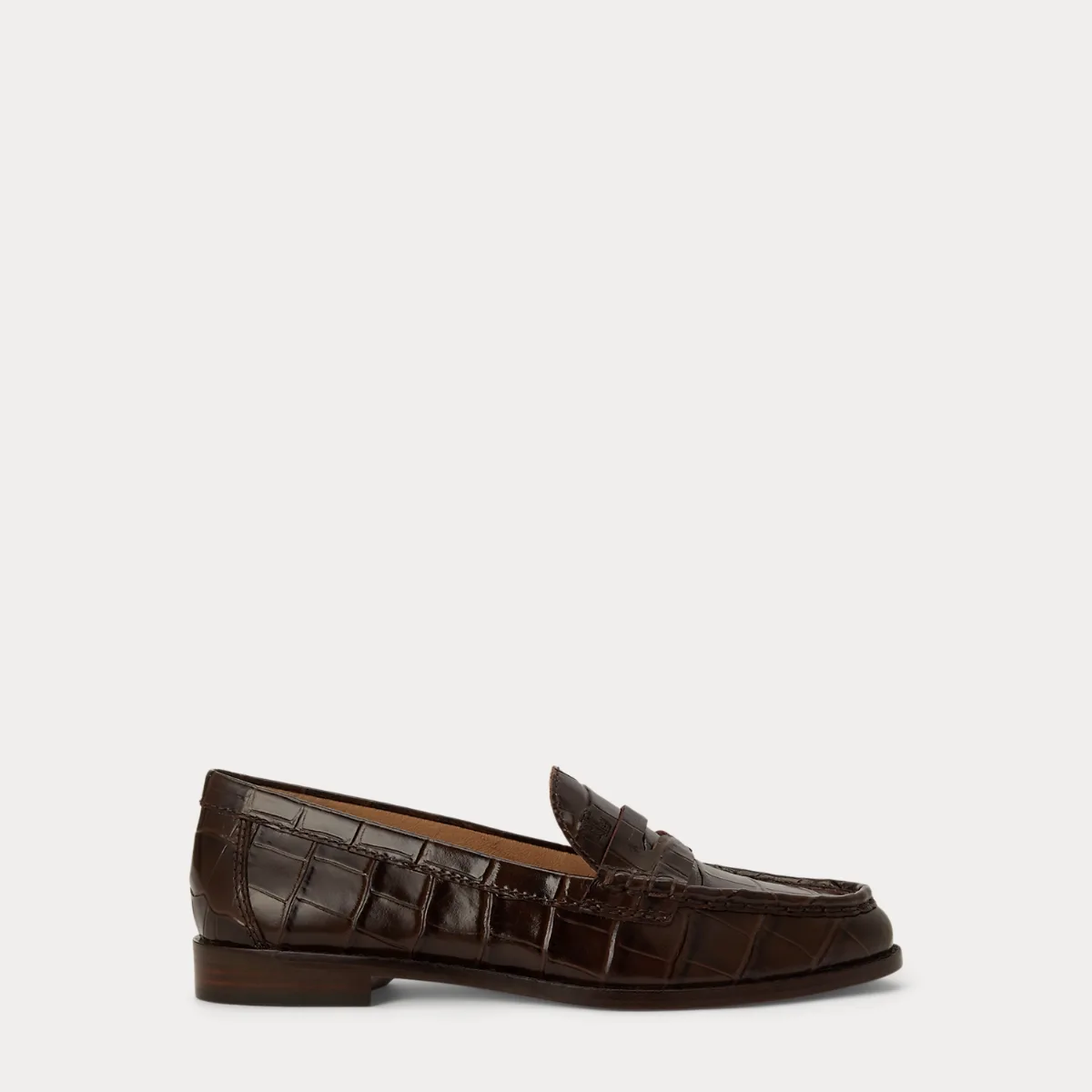 Wynnie Crocodile-Embossed Leather Loafer by Ralph Lauren