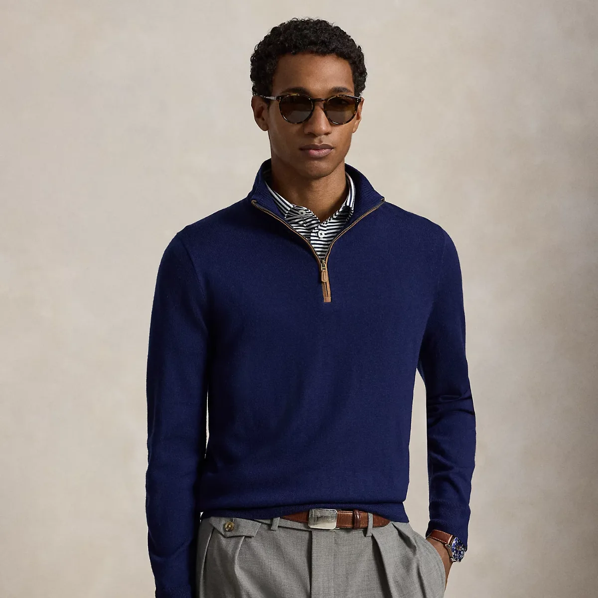 Wool Quarter-Zip Sweater by Ralph Lauren