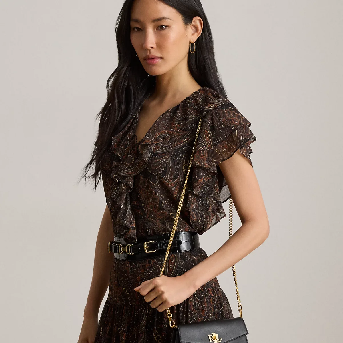 Nappa Turn-Lock Wristlet Crossbody by Ralph Lauren