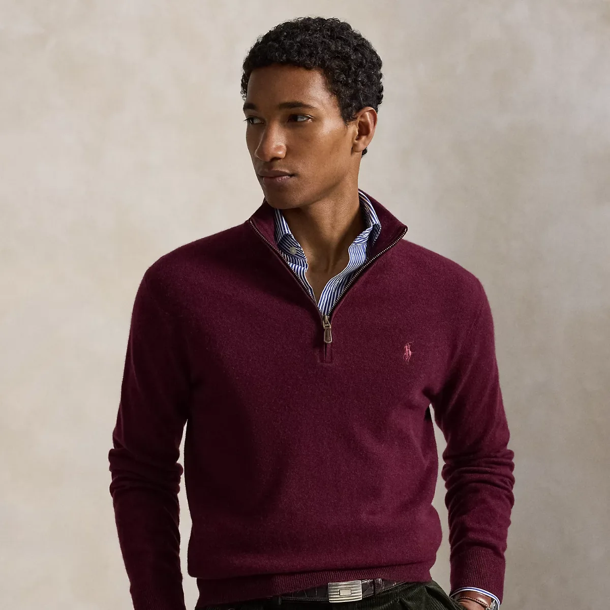 Wool Quarter-Zip Sweater by Ralph Lauren
