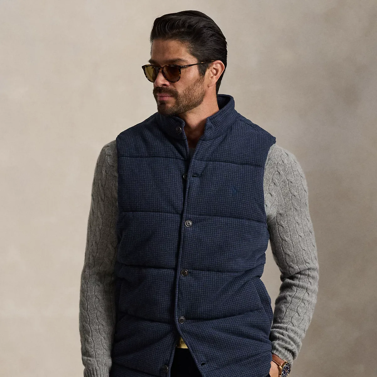 Houndstooth Estate-Rib Vest