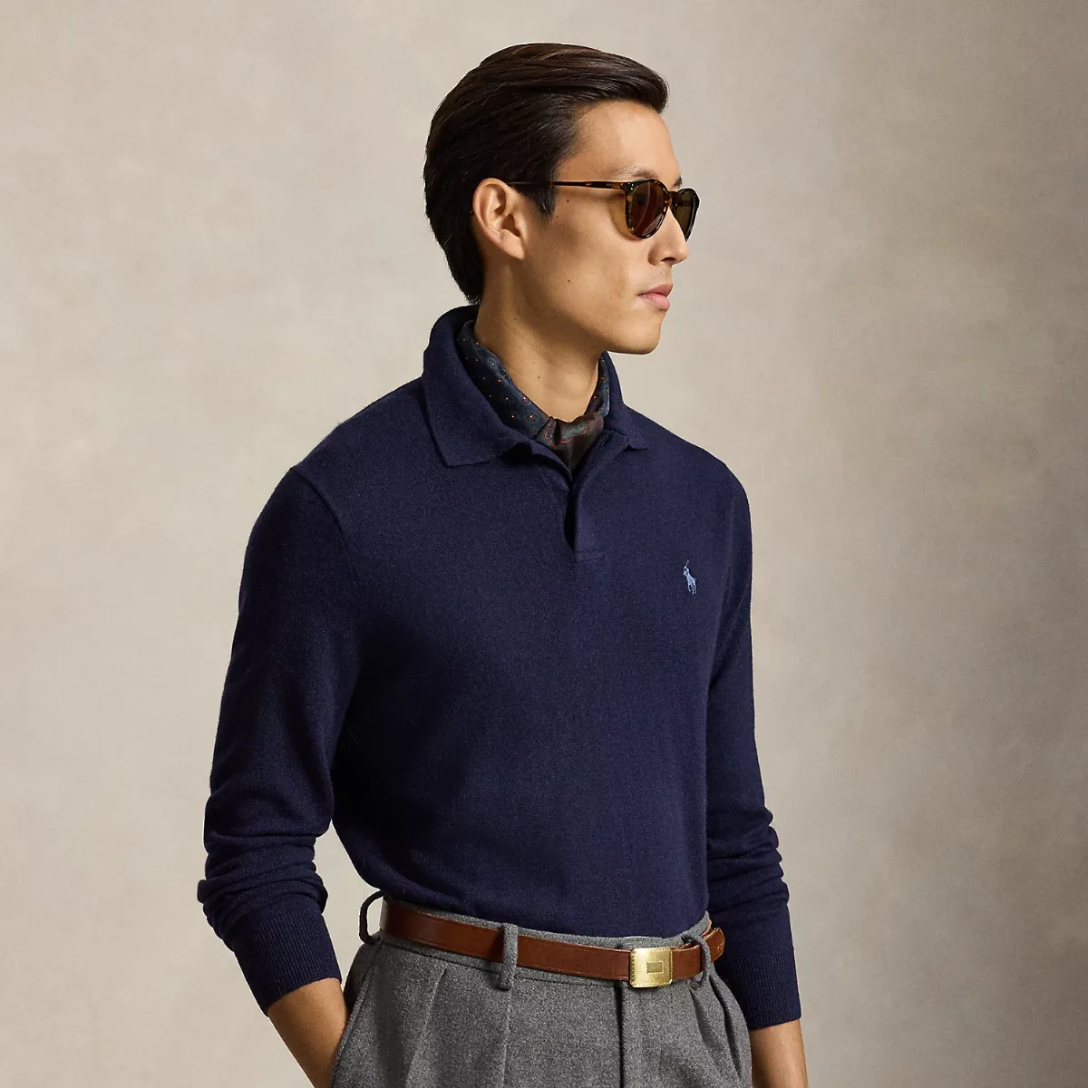 Wool Polo-Collar Sweater by Ralph Lauren