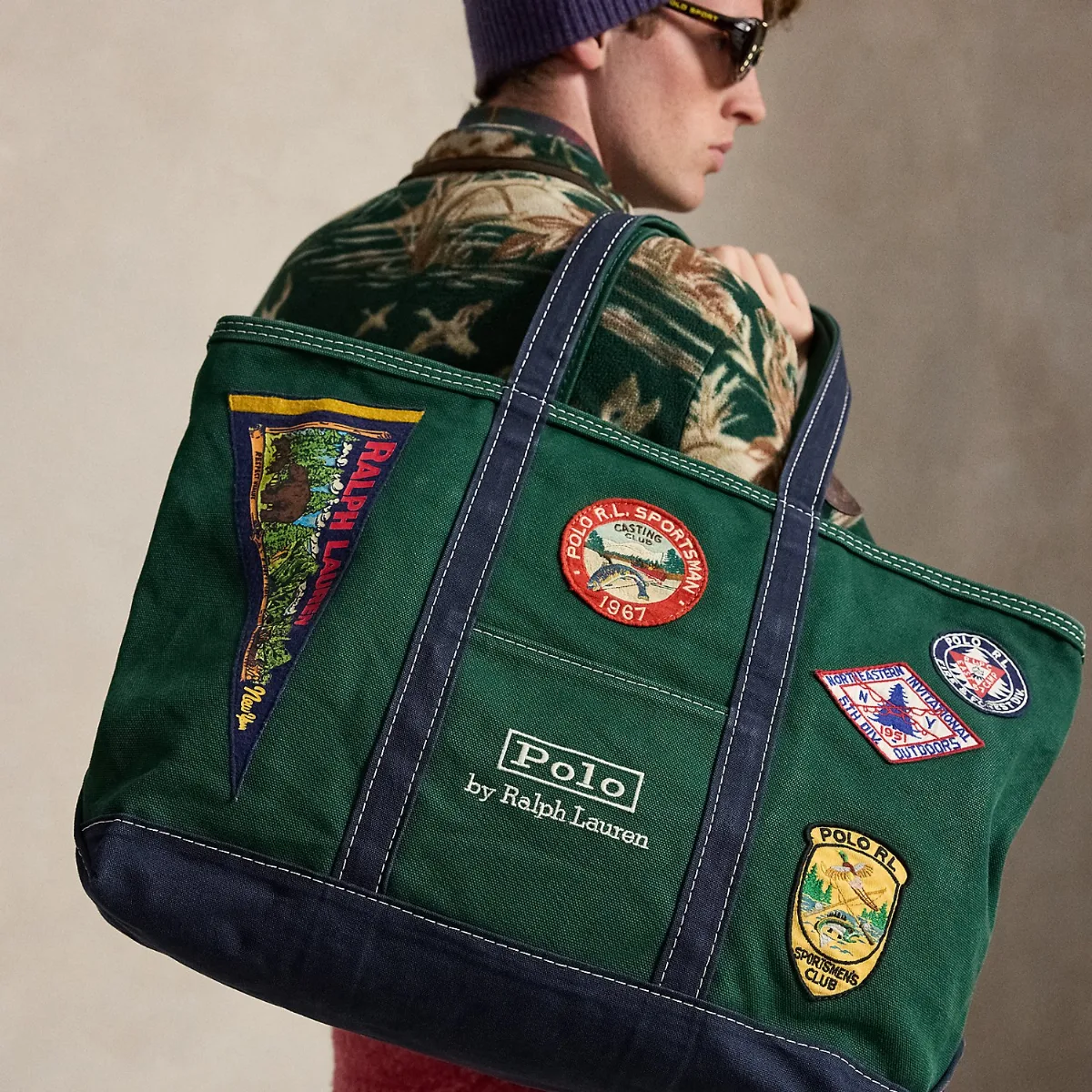 Logo-Patch Canvas Tote by Ralph Lauren