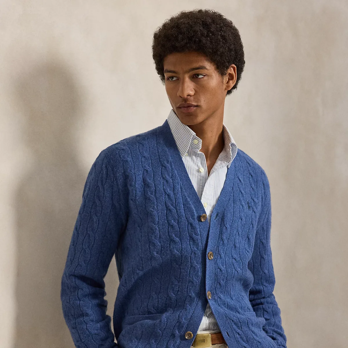 Cable-Knit Wool-Cashmere Cardigan by Ralph Lauren