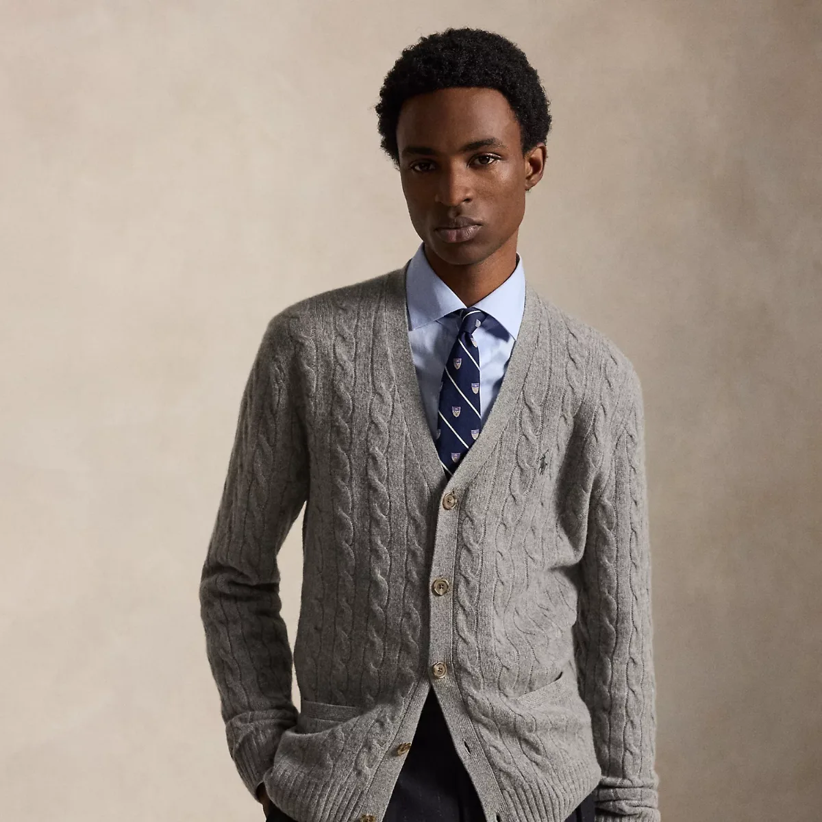 Cable-Knit Wool-Cashmere Cardigan by Ralph Lauren