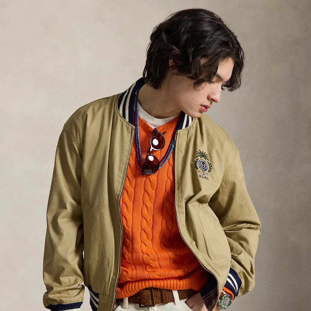 Reversible Twill-Madras Track Jacket by Ralph Lauren