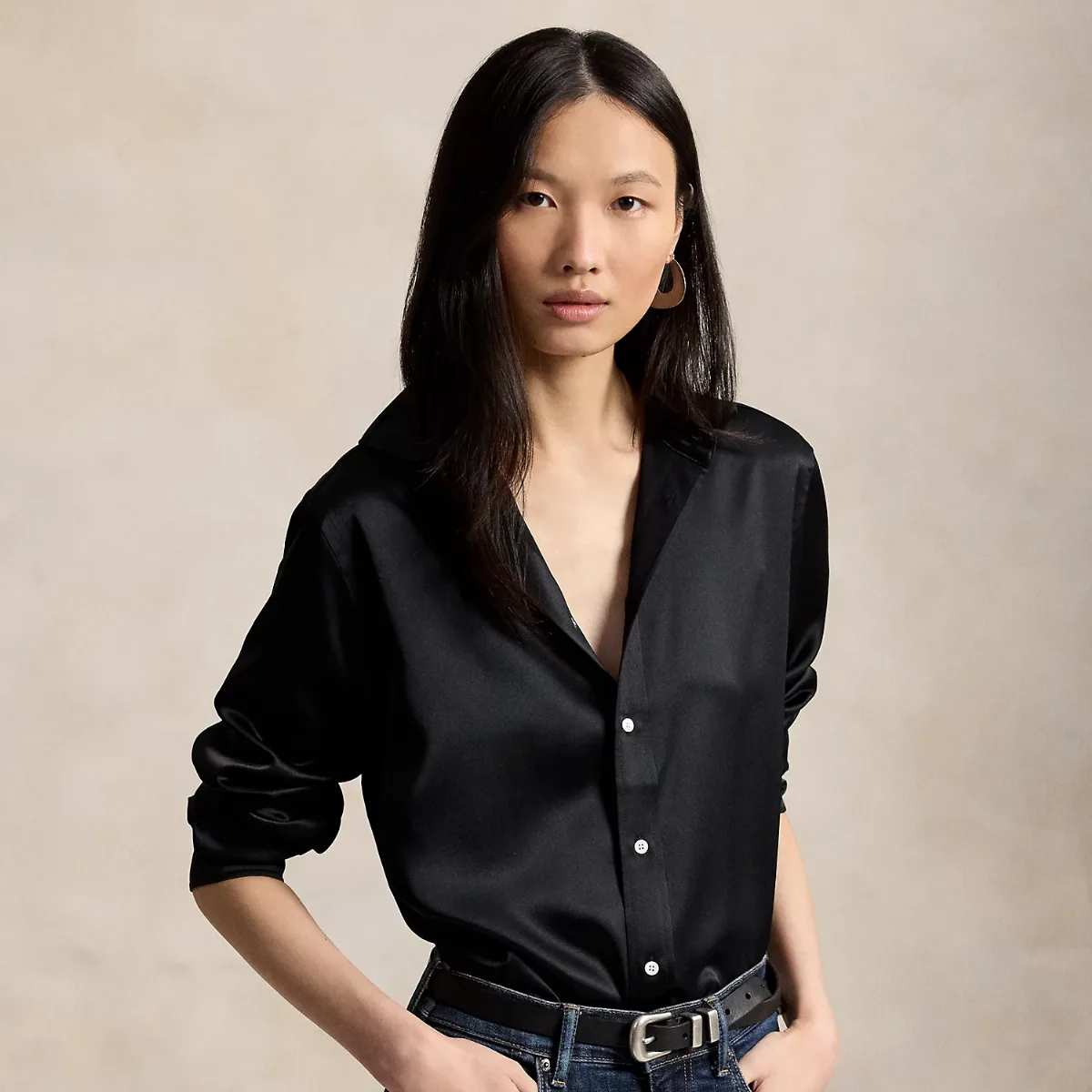 Slim Fit Silk Shirt by Ralph Lauren