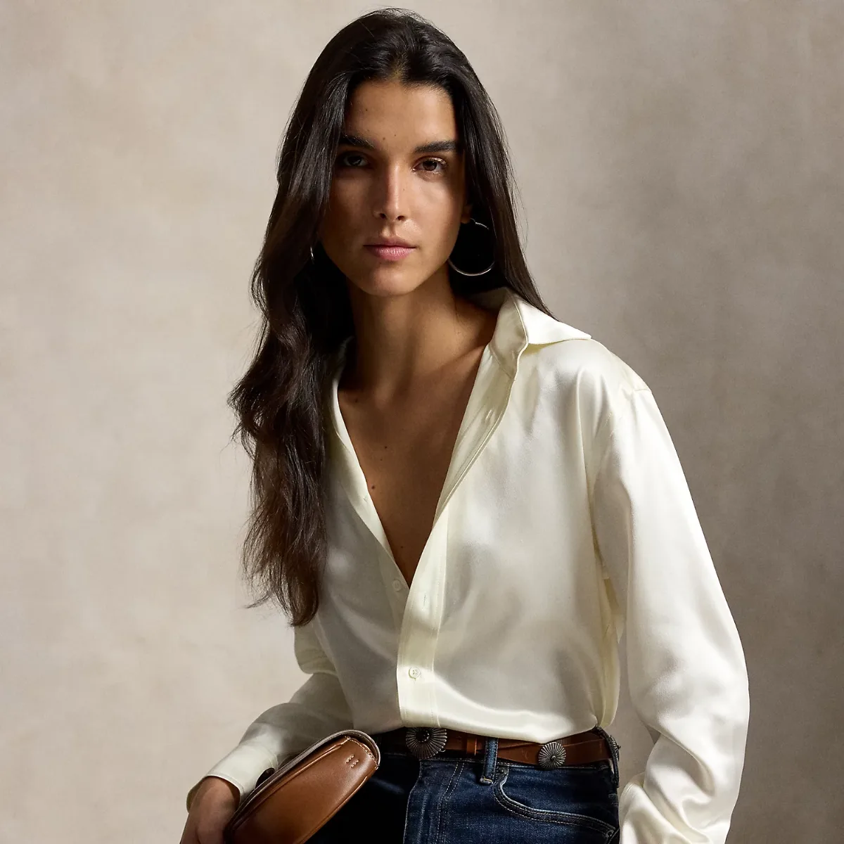 Slim Fit Silk Shirt by Ralph Lauren