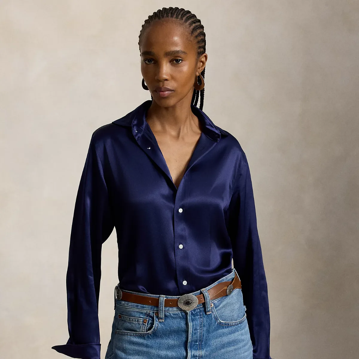 Slim Fit Silk Shirt by Ralph Lauren