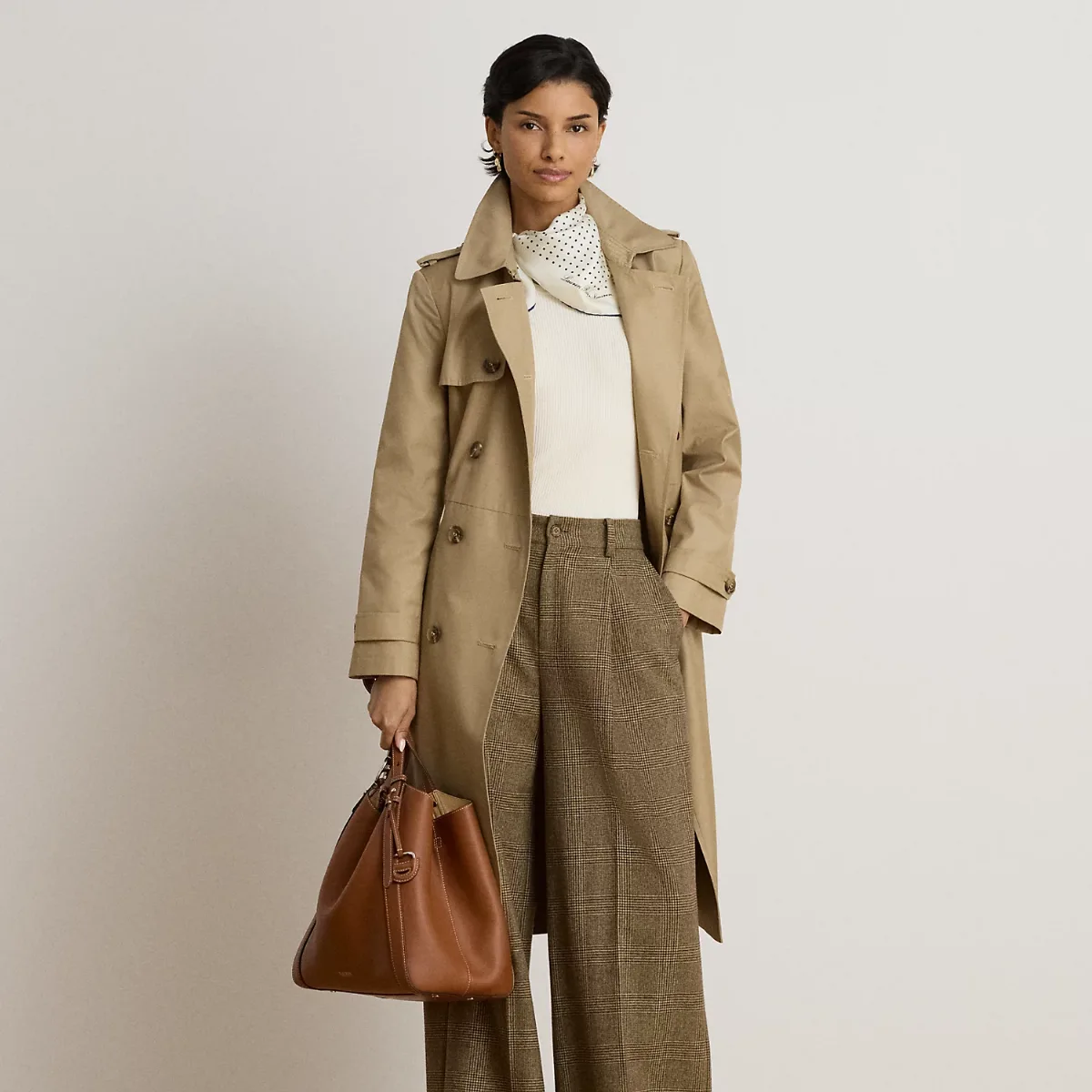 Double-Breasted Cotton-Blend Trench Coat by Ralph Lauren