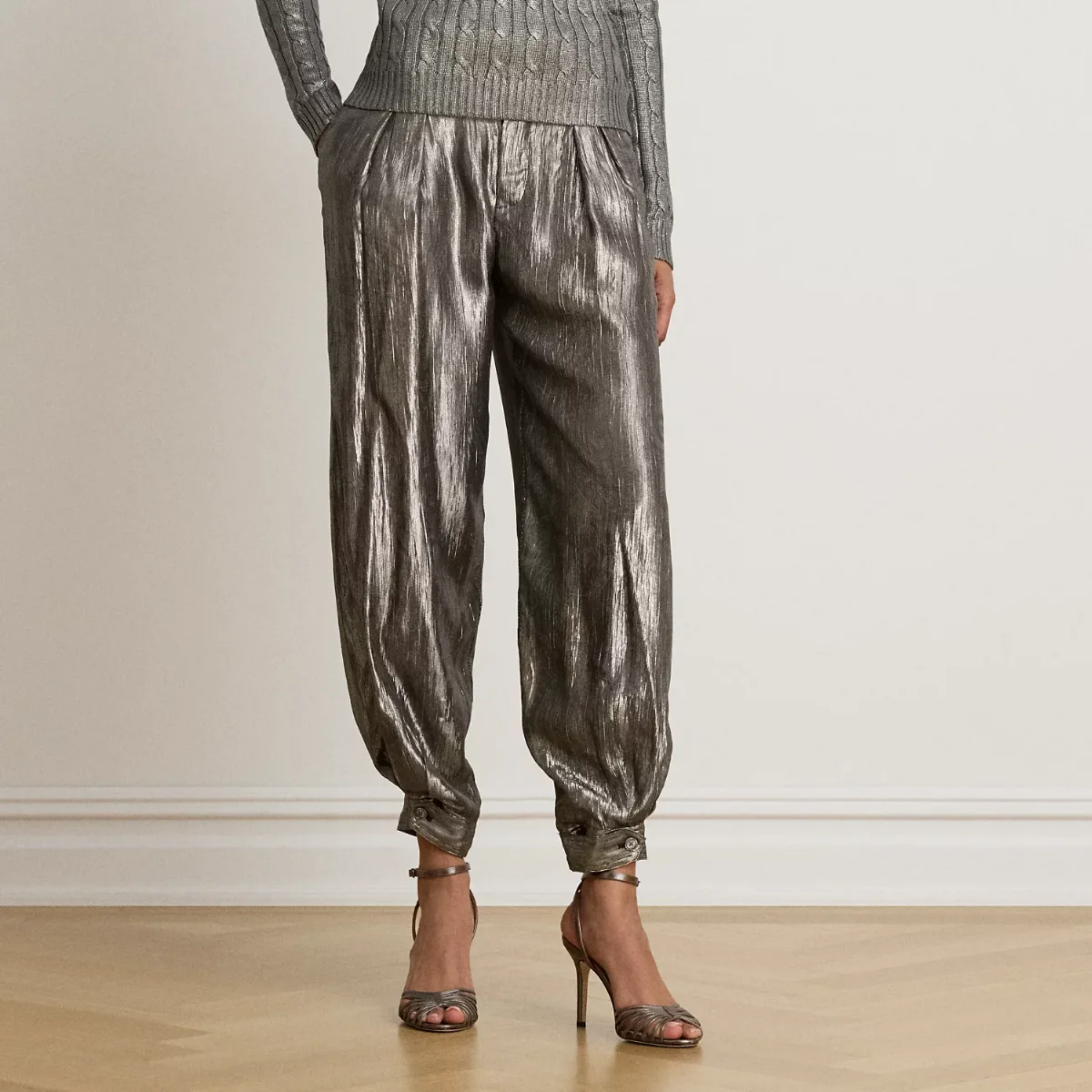 Paisley Metallic Crinkle Jogger Pant by Ralph Lauren