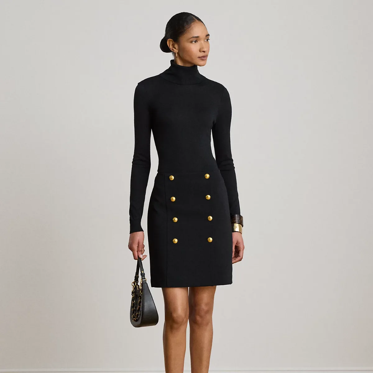Double-Breasted Sablé Wrap Miniskirt by Ralph Lauren