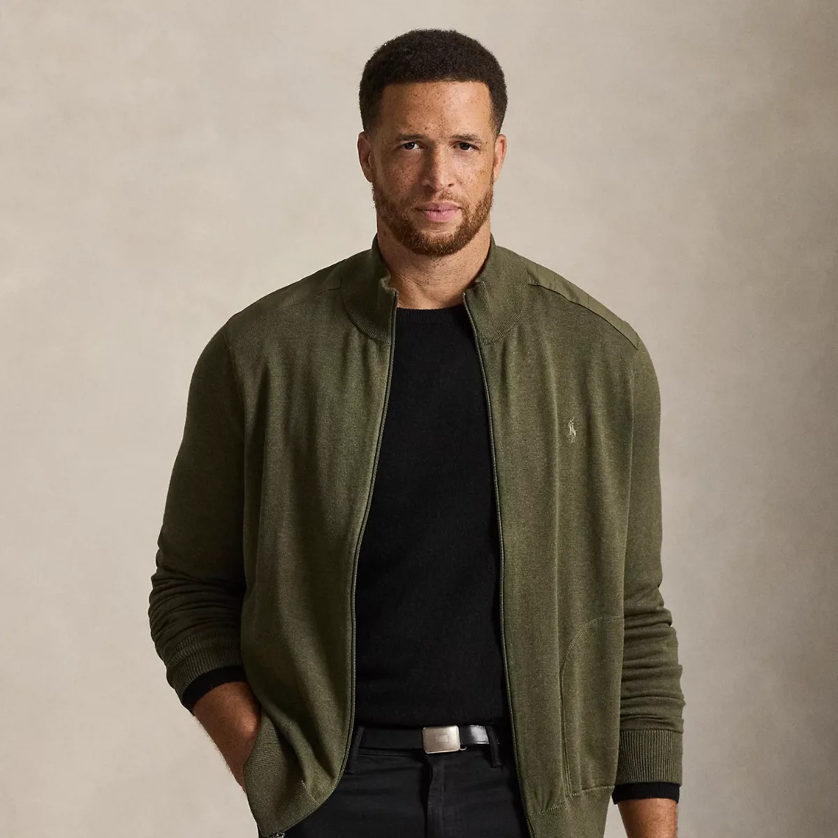 Hybrid Mockneck Cardigan by Ralph Lauren
