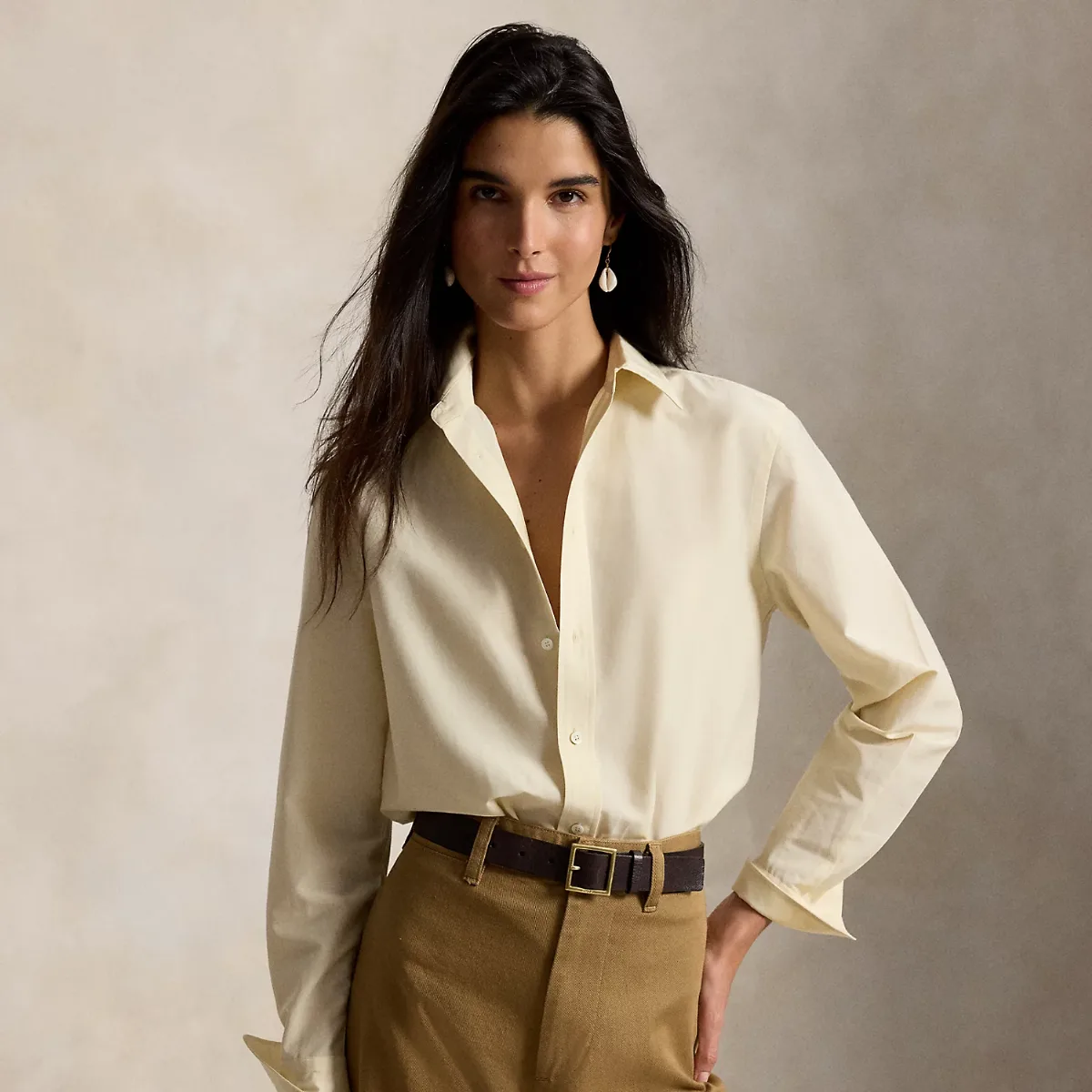 Relaxed Fit Cotton-Silk Shirt