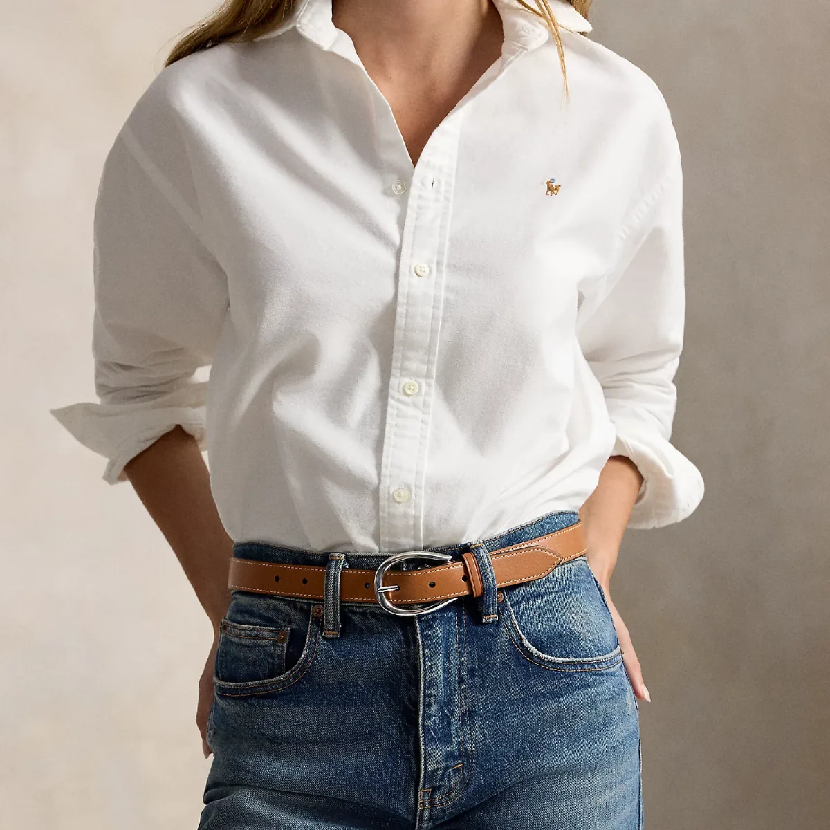 Stirrup-Buckle Leather Belt by Ralph Lauren