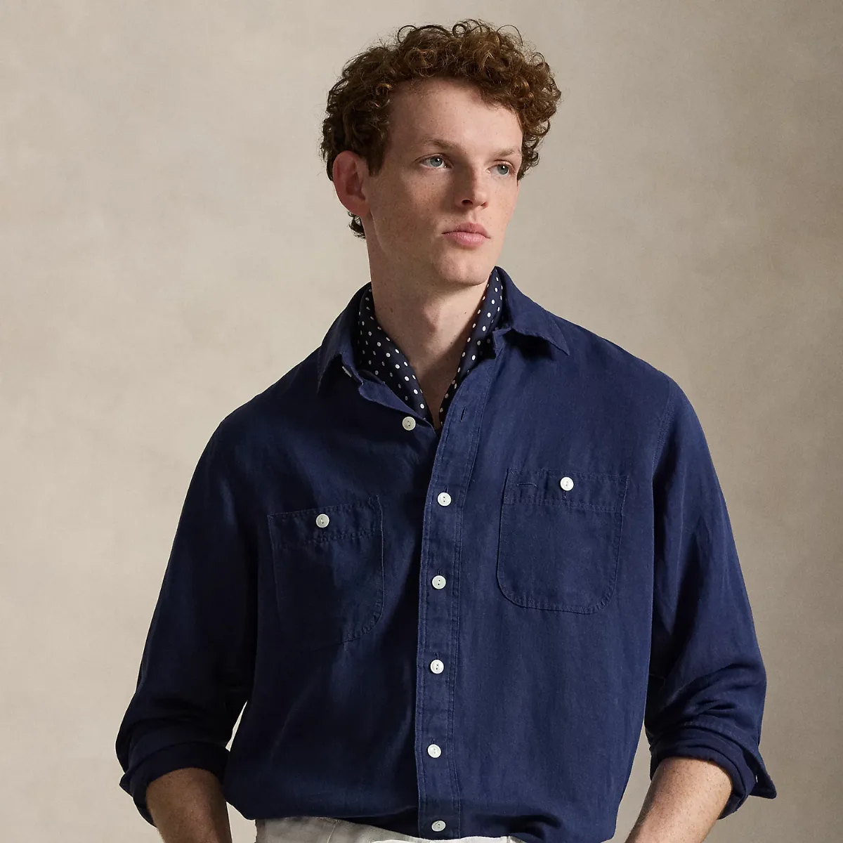 Classic Fit Linen-Silk Workshirt