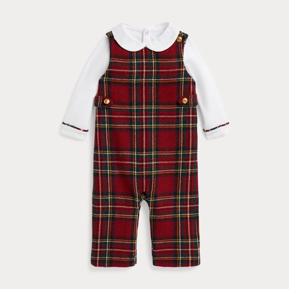 Cotton Bodysuit & Wool-Blend Overall by Ralph Lauren