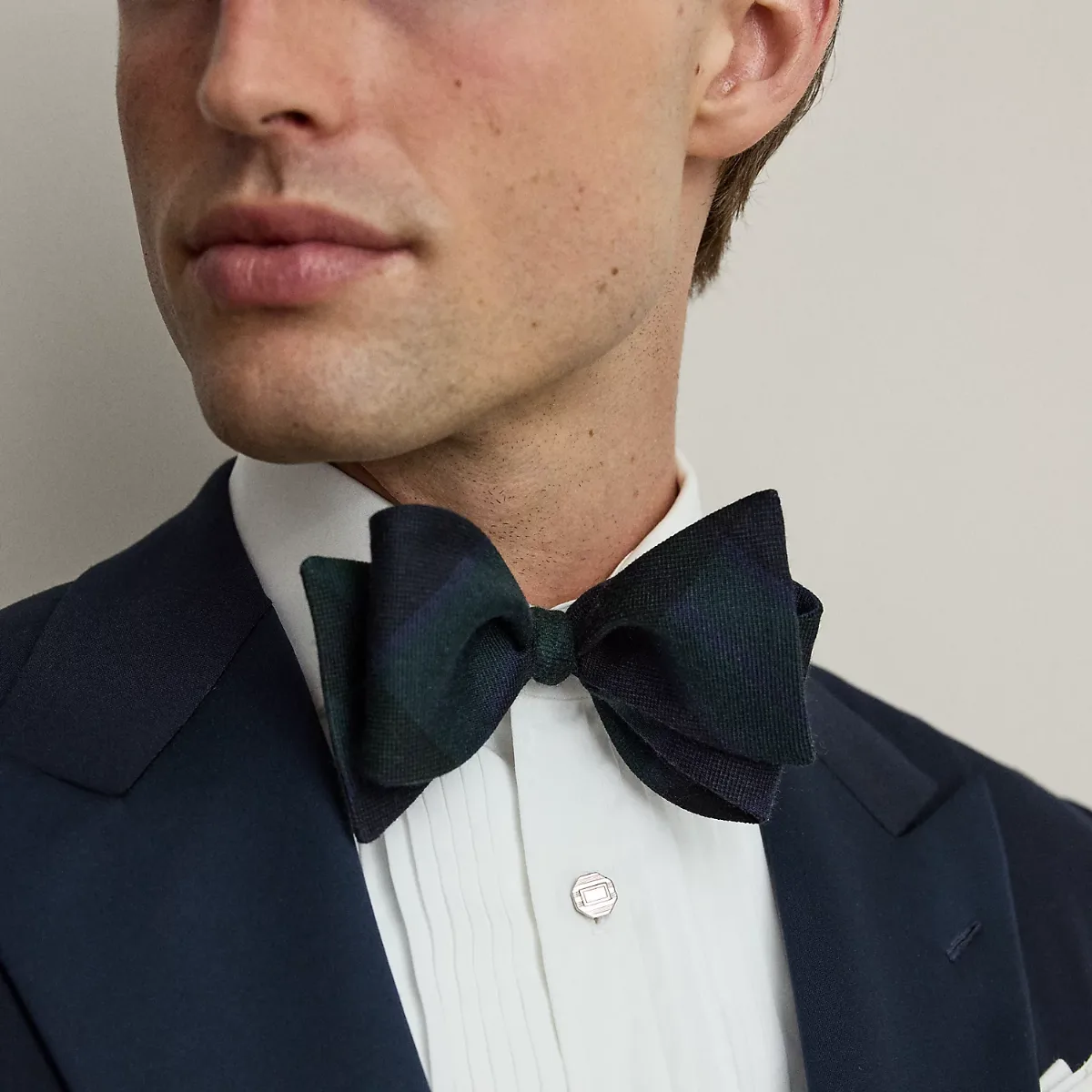 Plaid-Print Cashmere-Silk Bow Tie by Ralph Lauren