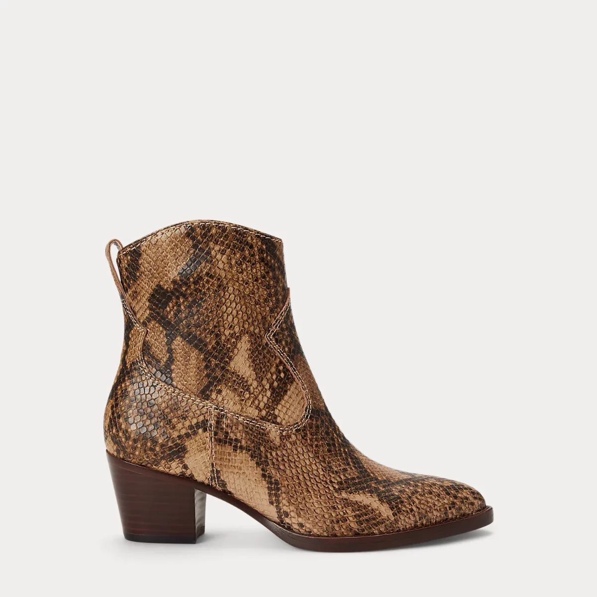Harpher Python-Embossed Leather Bootie by Ralph Lauren