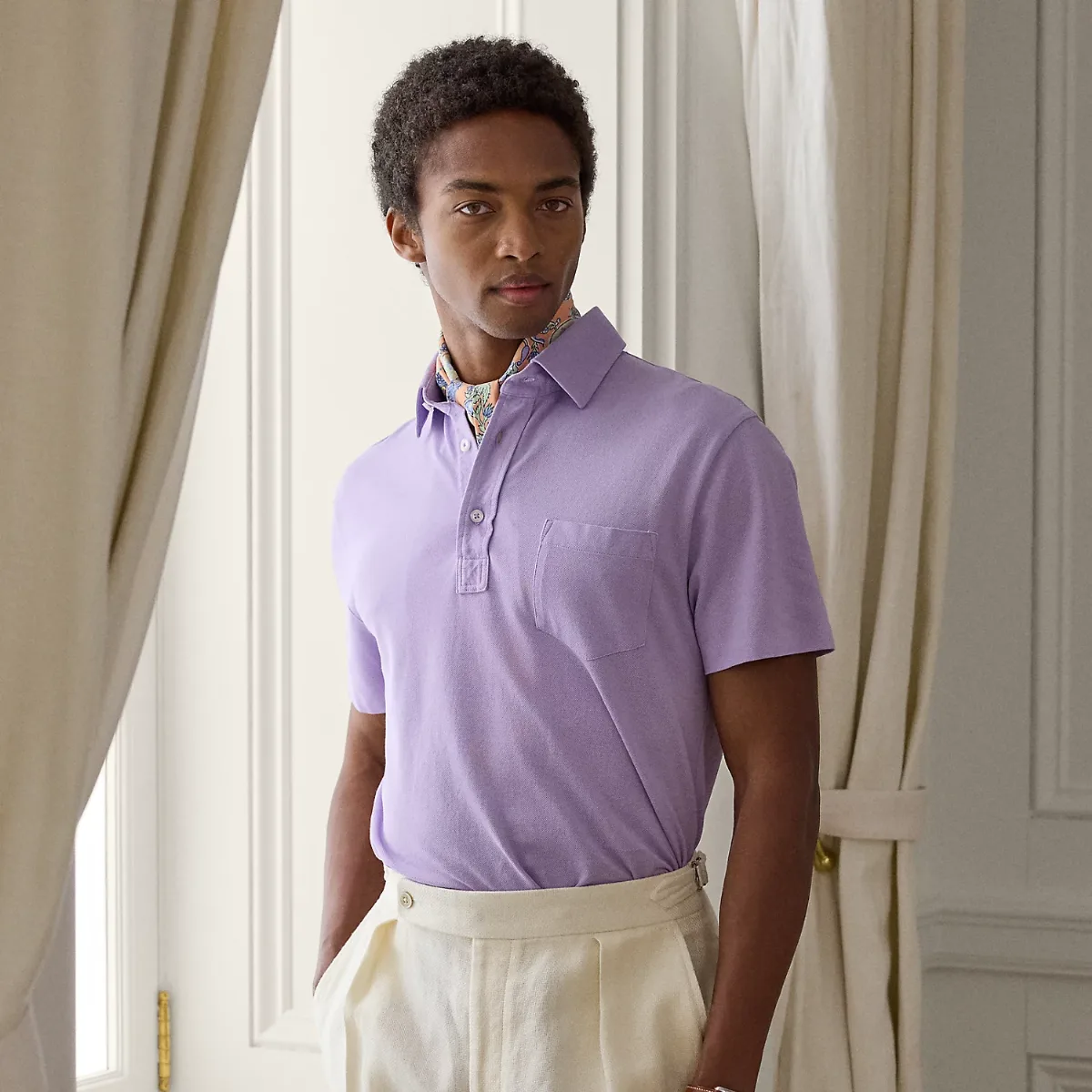 Custom Slim Fit Washed Piqué Polo Shirt by Ralph Lauren