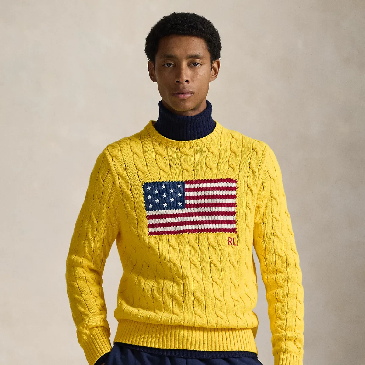 Cable-Knit Iconic Flag Sweater by Ralph Lauren
