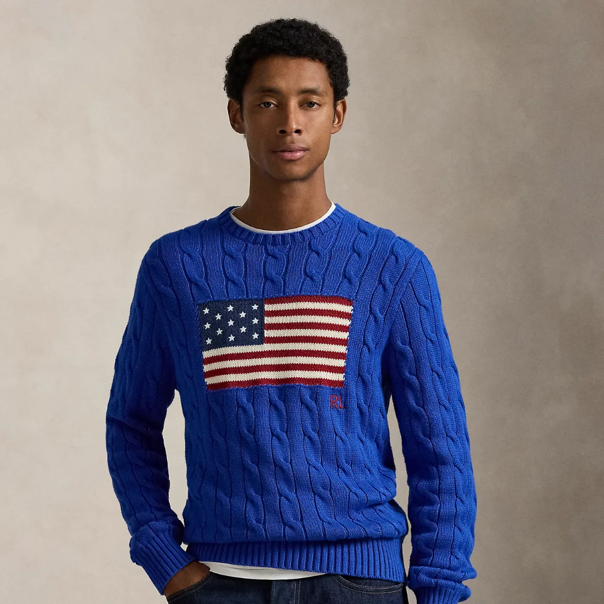 Cable-Knit Iconic Flag Sweater