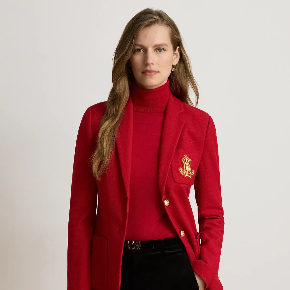 Bullion Stretch-Cotton Piqué Blazer by Ralph Lauren