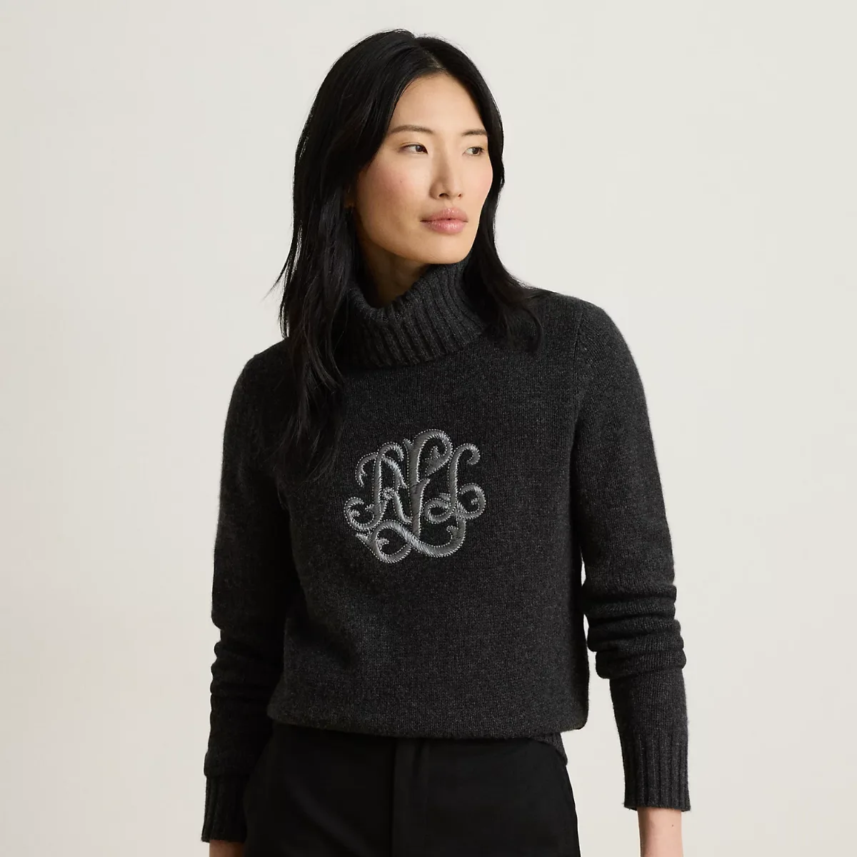 Embroidered-Logo Wool-Blend Turtleneck by Ralph Lauren