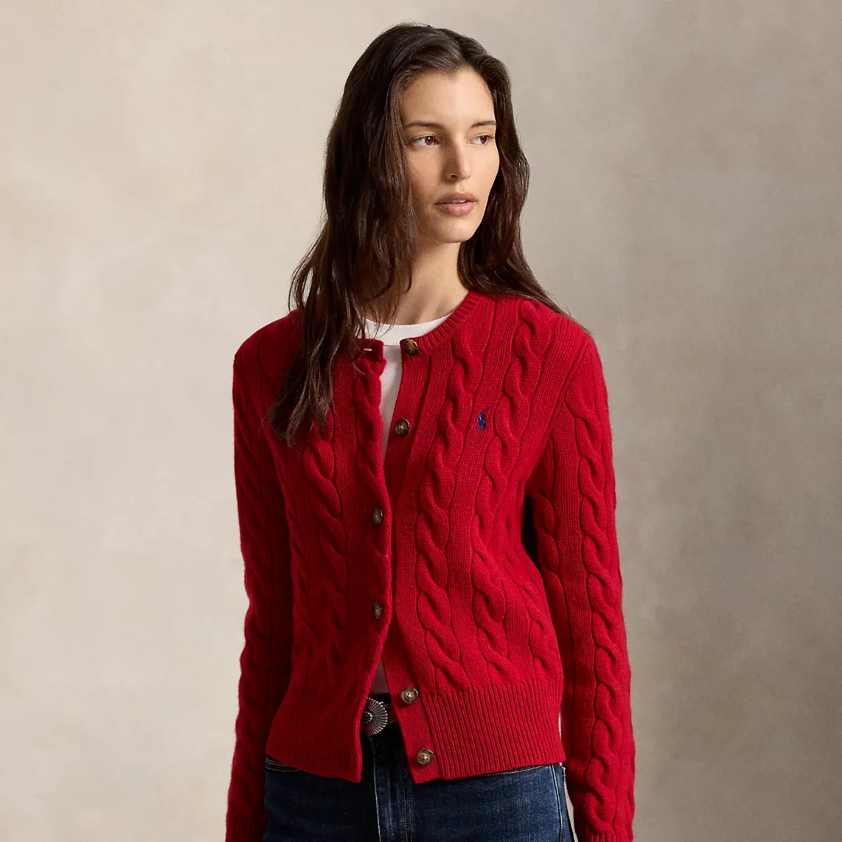 Cable-Knit Wool-Cashmere Cardigan