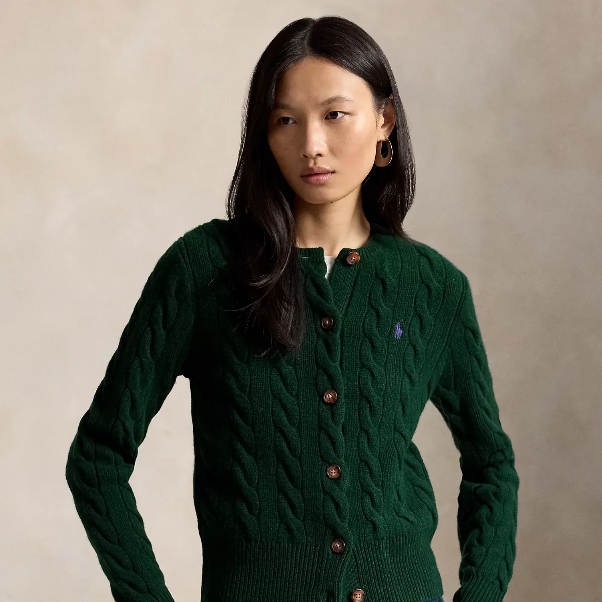 Cable-Knit Wool-Cashmere Cardigan by Ralph Lauren