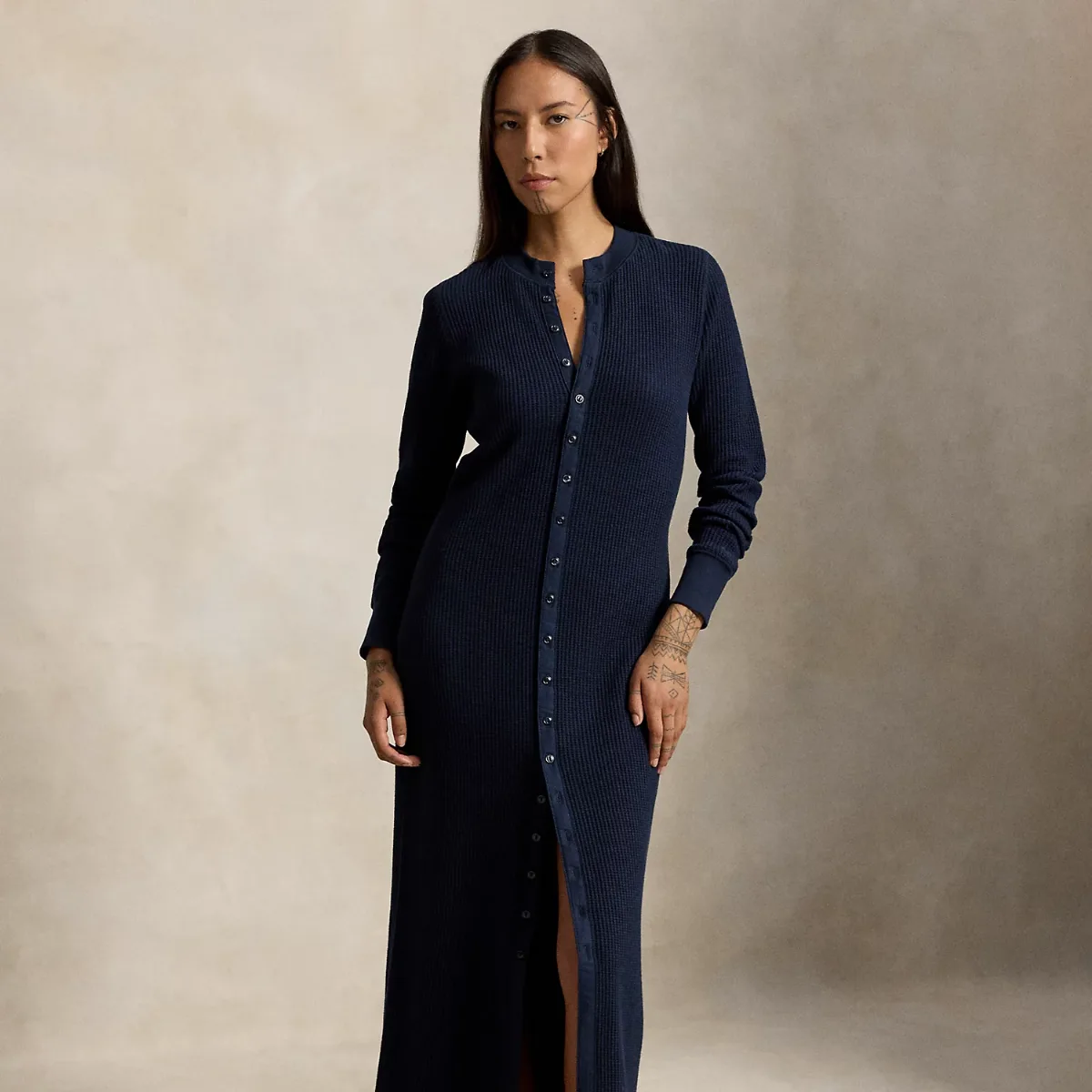 Waffle-Knit Cotton Dress by Ralph Lauren