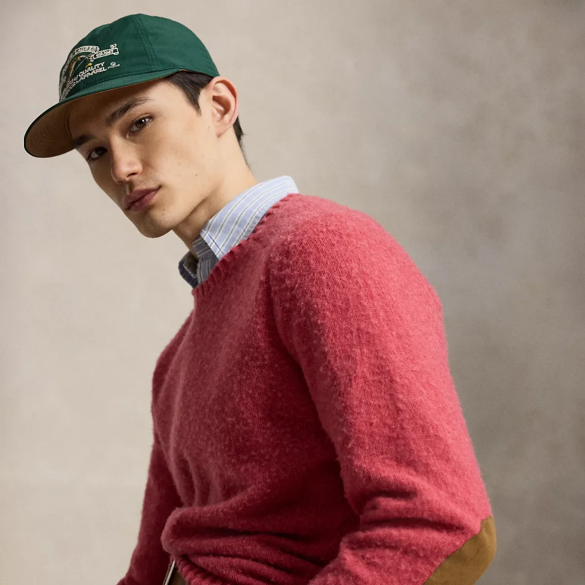 Suede-Patch Wool-Cashmere Sweater by Ralph Lauren