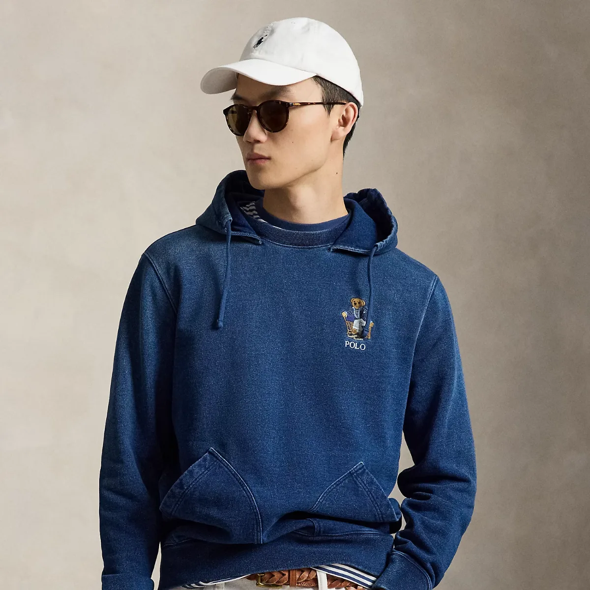 Polo Bear Indigo Terry Hoodie