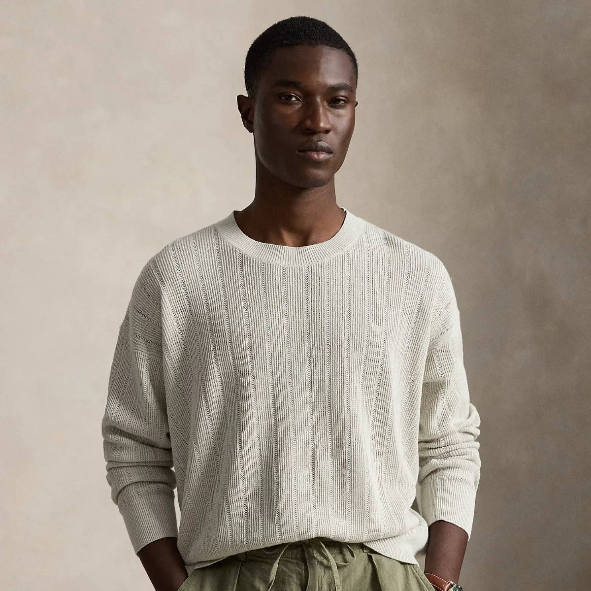 Relaxed Fit Textured Linen Sweater by Ralph Lauren