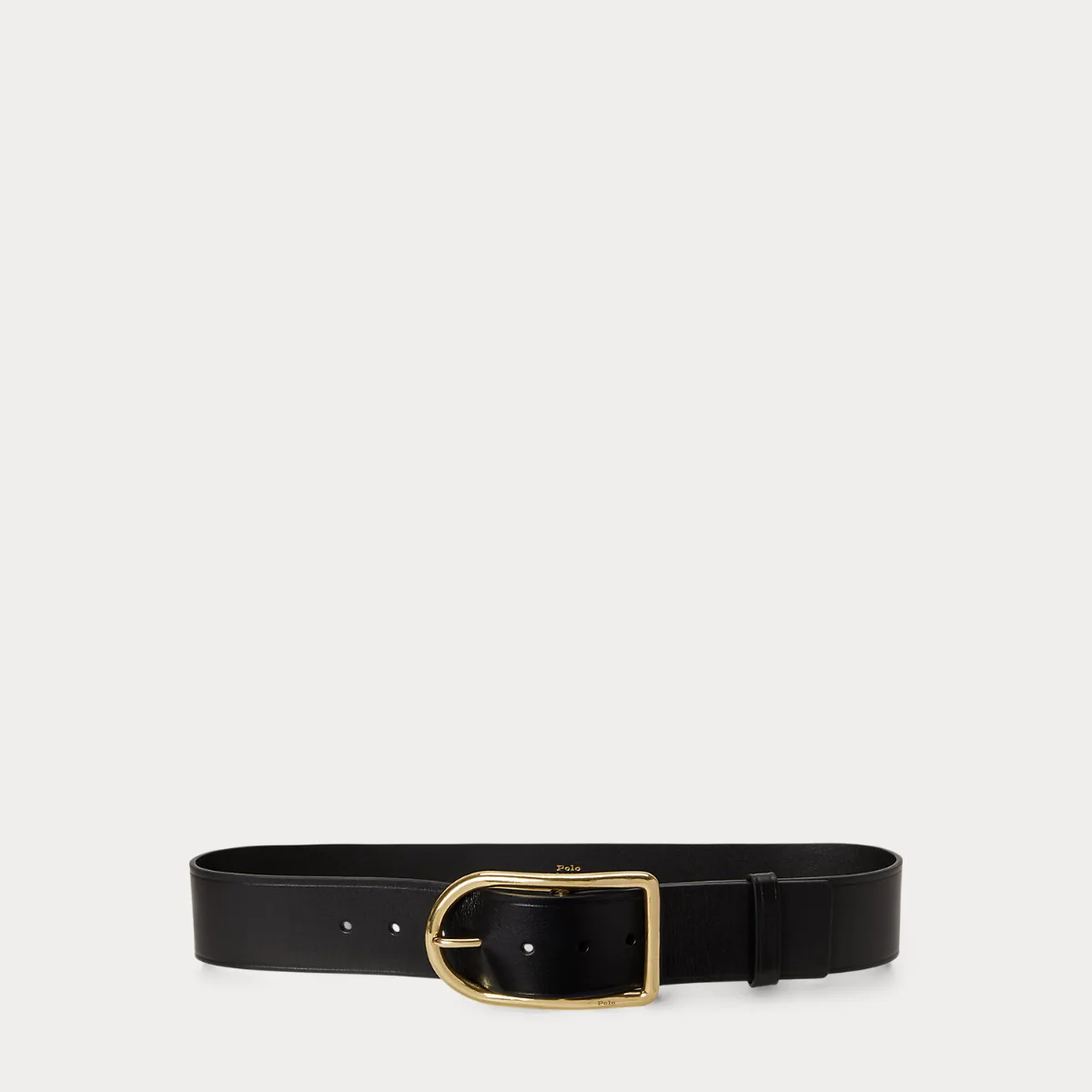 Curved-Buckle Leather Belt by Ralph Lauren