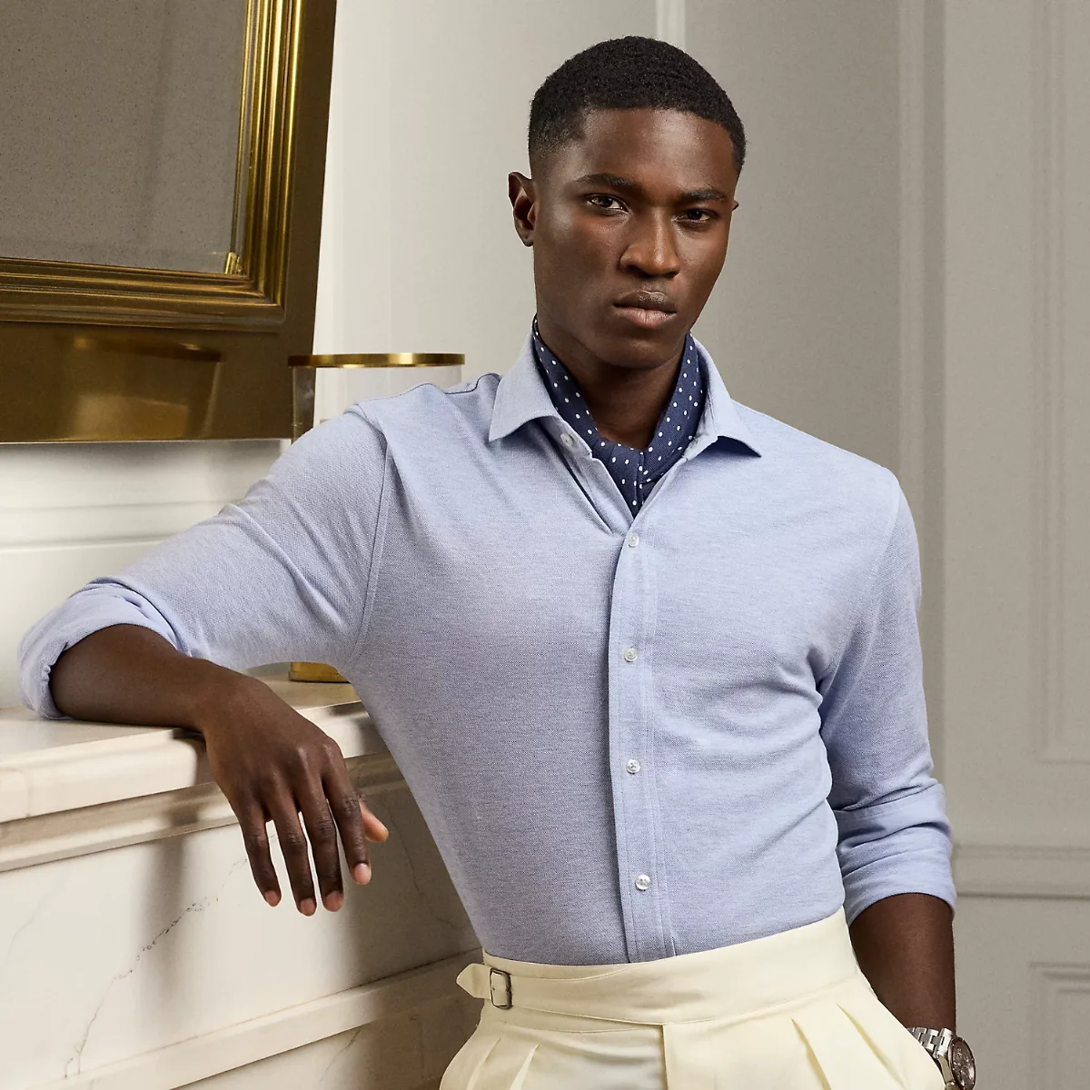 Washed Piqué Shirt by Ralph Lauren