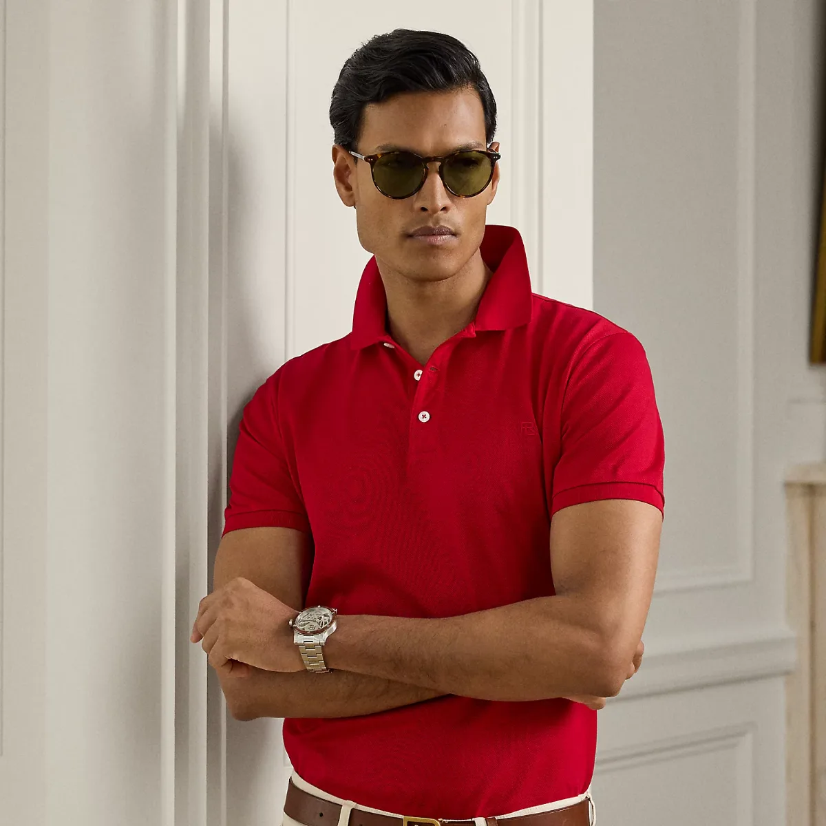 Custom Slim Fit Piqué Polo Shirt by Ralph Lauren