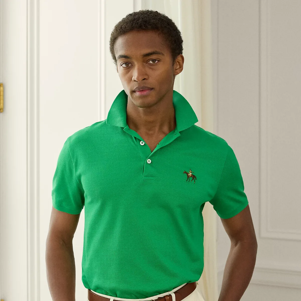 Custom Slim Fit Piqué Polo Shirt by Ralph Lauren